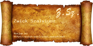 Zwick Szalviusz névjegykártya